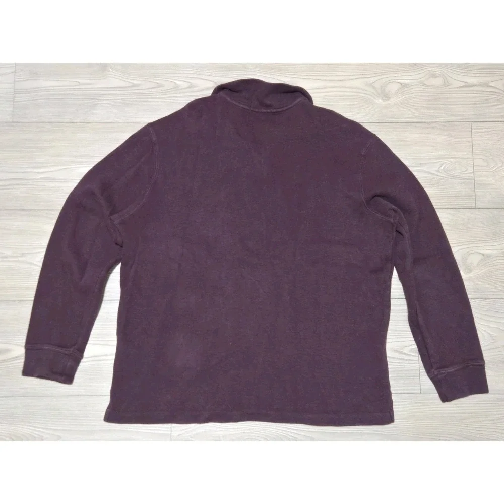 Polo Ralph Lauren Purple Maroon 1/4 Zip Pullover Sweatshirt Large 100% Cotton